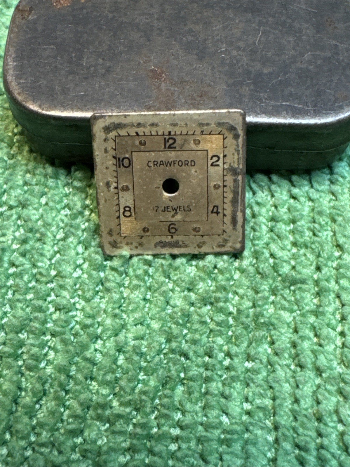 Crawford Watch Dial Vintage White Dial Legs At 11 &2 O’clock 12mm Square