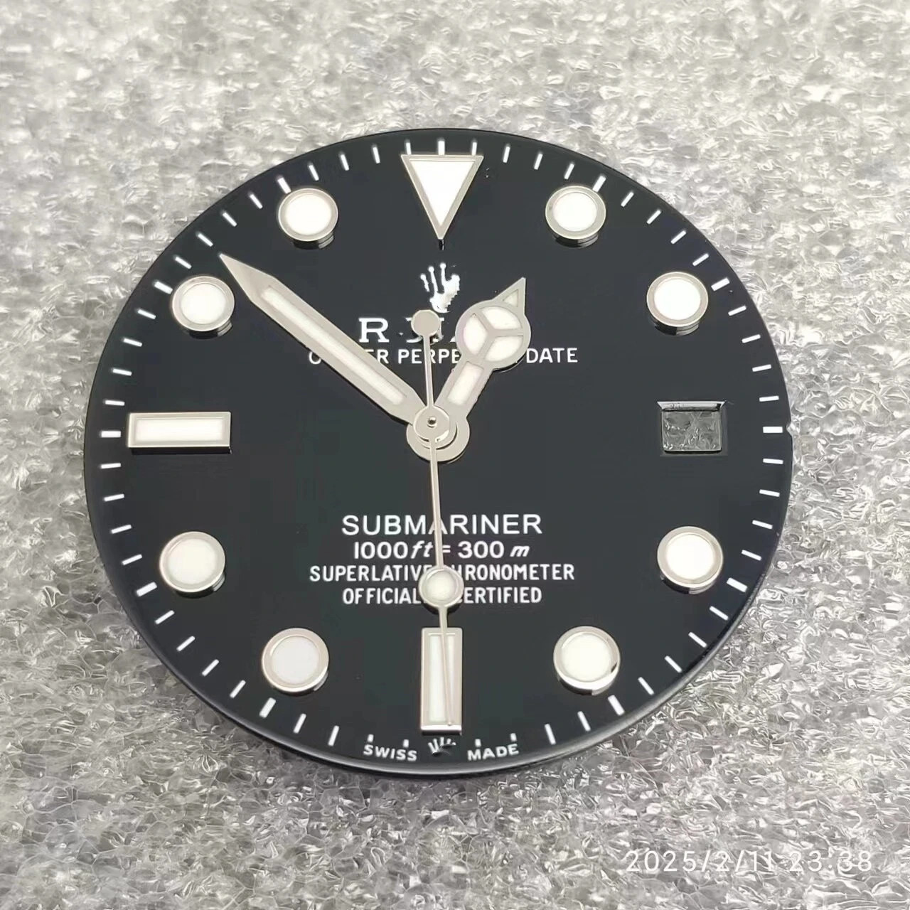 28.5mm SUB Watch Dial Ice Blue Luminous for NH35 NH36 Movement Watch Parts