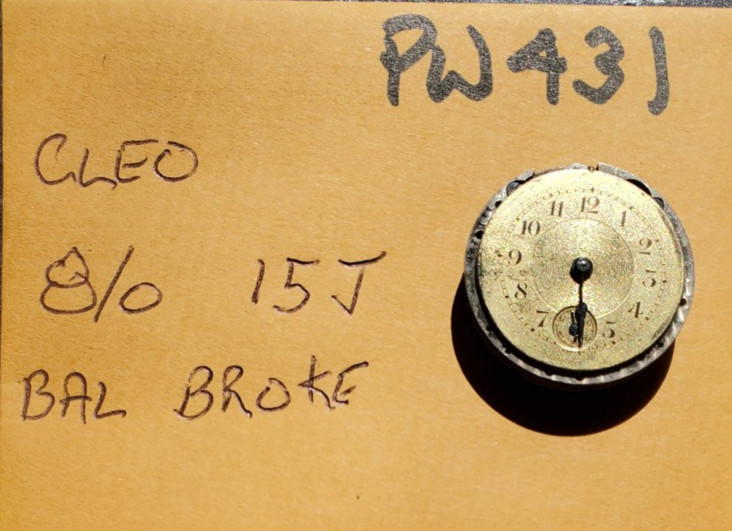 CLEO 8/o 15j POCKET WATCH MOVEMENT PW431
