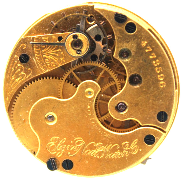 1893 ELGIN POCKET WATCH MOVEMENT 4773596 GRADE: 113 0s 11j (F4O3)