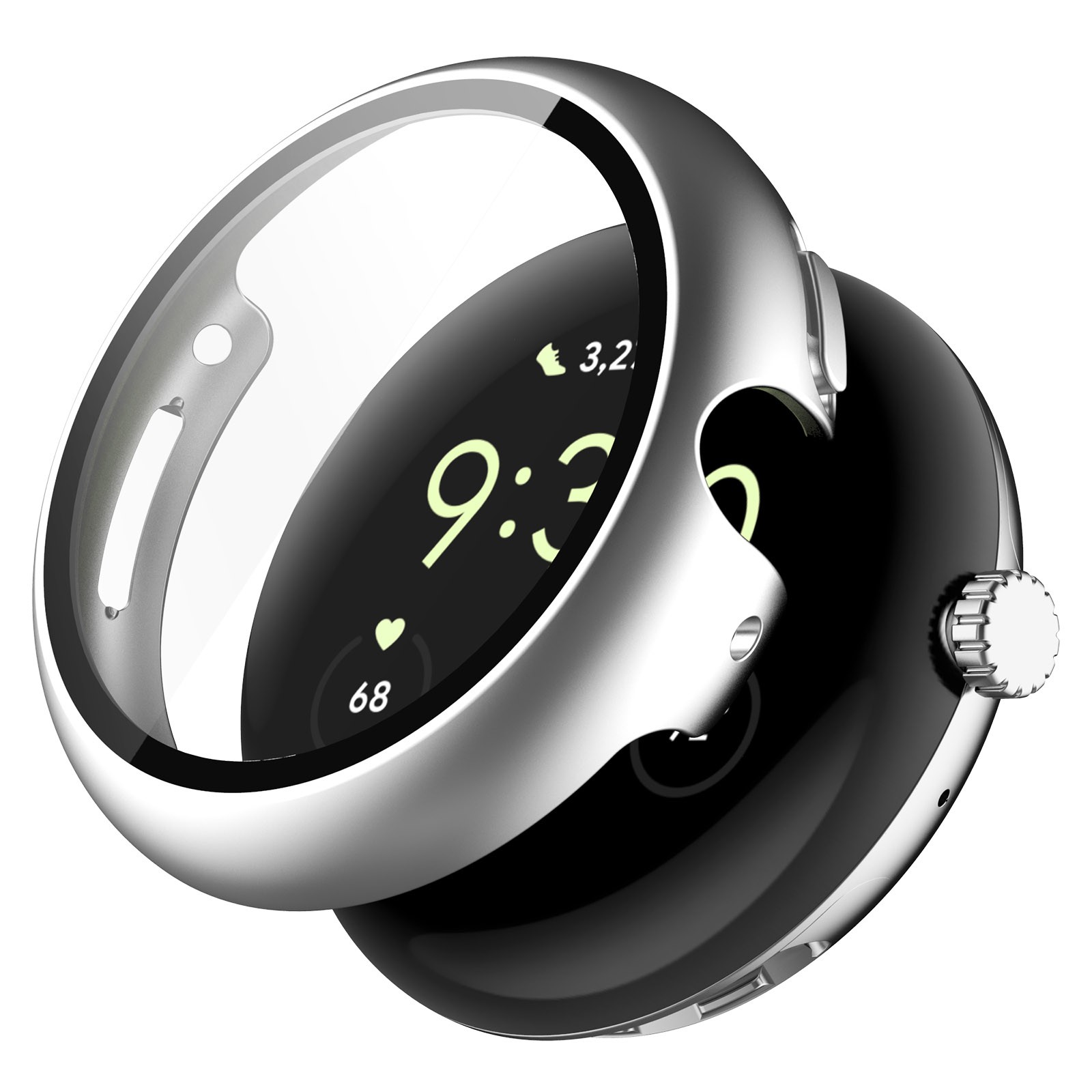 PC+Tempered Film One-piece Watch Protective Case for Google Pixel Watch