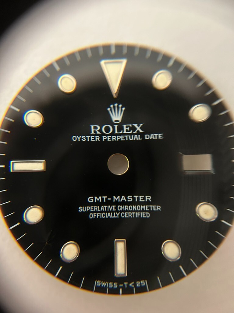 Rolex GMT Master Black Glossy Dial Tritium lume, SCOC “SWISS – T 25”