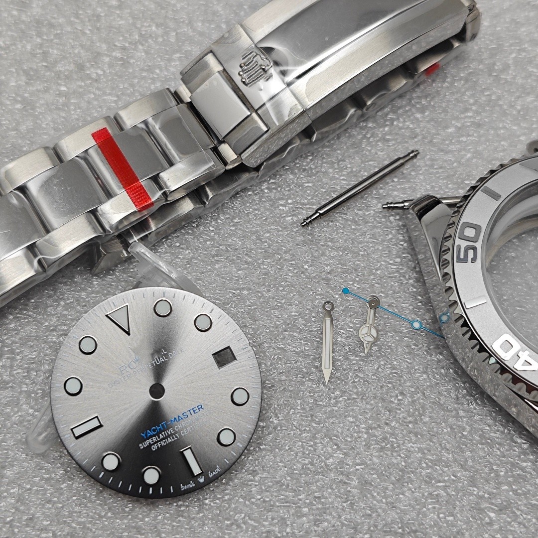 40mm Stainless Watch Case+Strap Sapphire for 8215 Movement 28.5mm Dial Parts