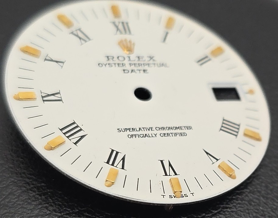 Rolex Date Original Dial Yellow Gold Index Swiss T Tritium Beyeler
