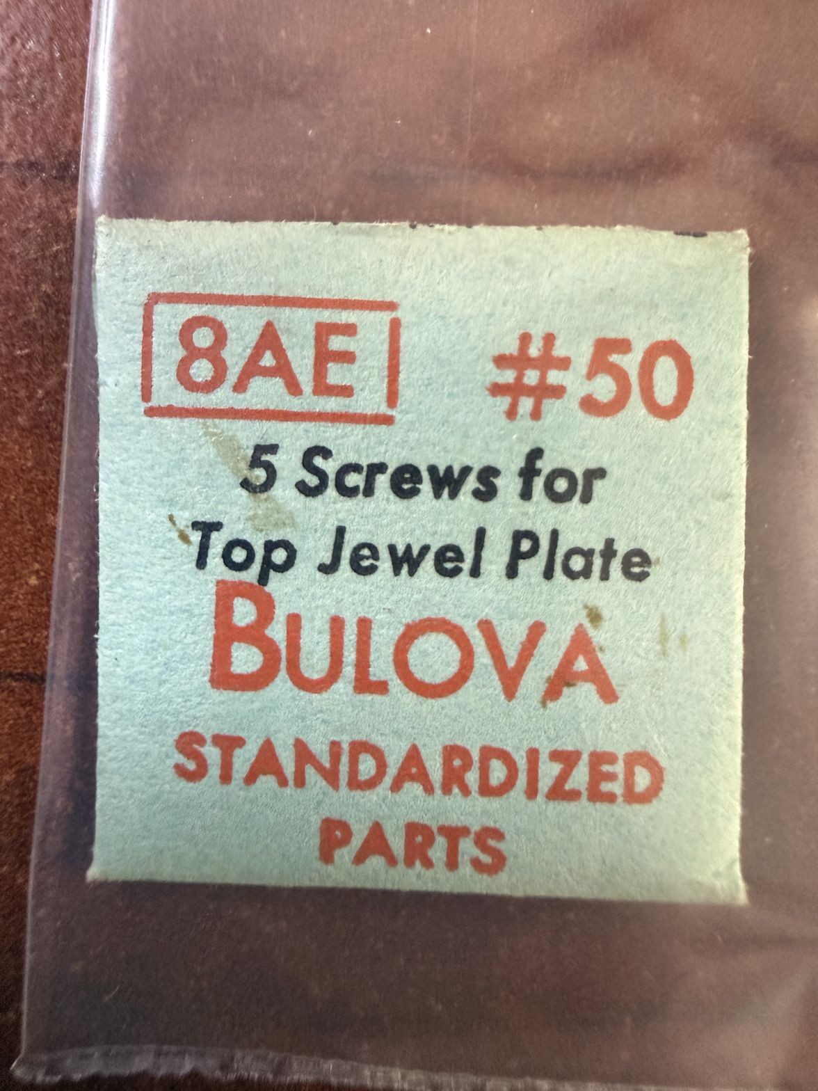 Bulova 8AE Screws For Top Jewel Plate #50 NOS Genuine Vintage Watch Part NEW