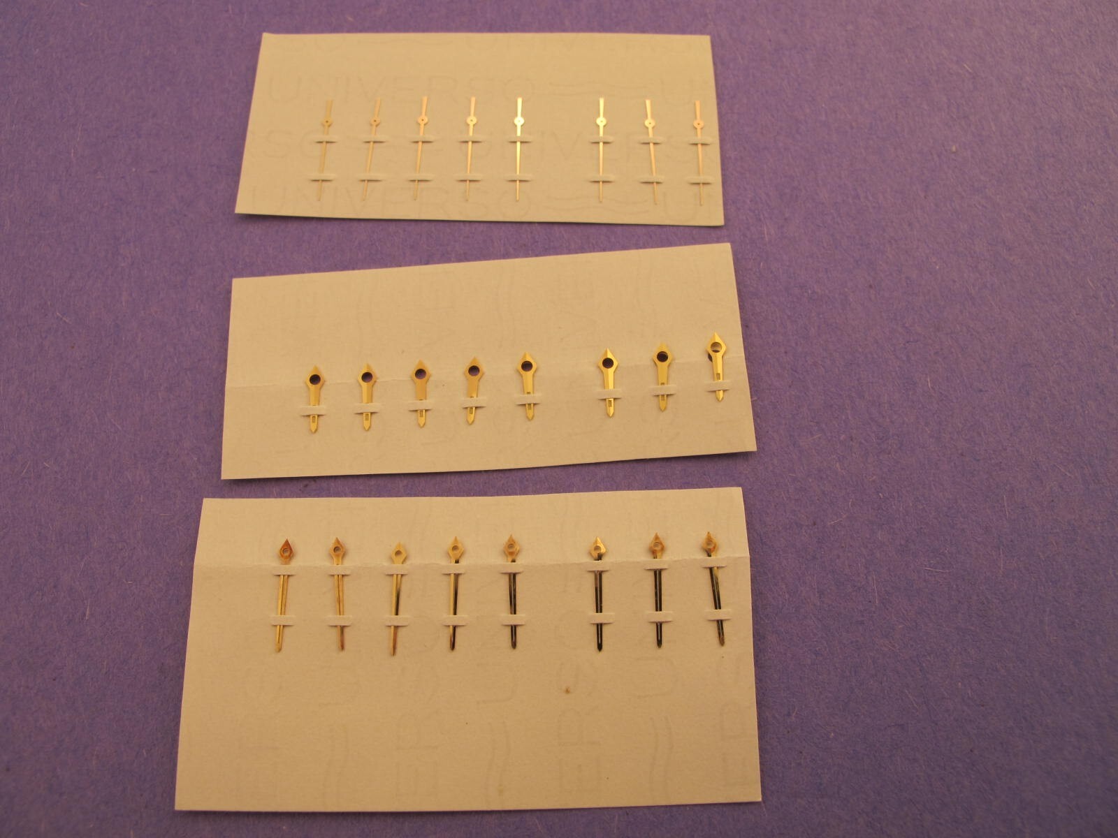LECOULTRE NOS 3 PC HAND SET WITH SWEEP MEMOVOX GILT CALIBER 910-911 6/10.5 #65