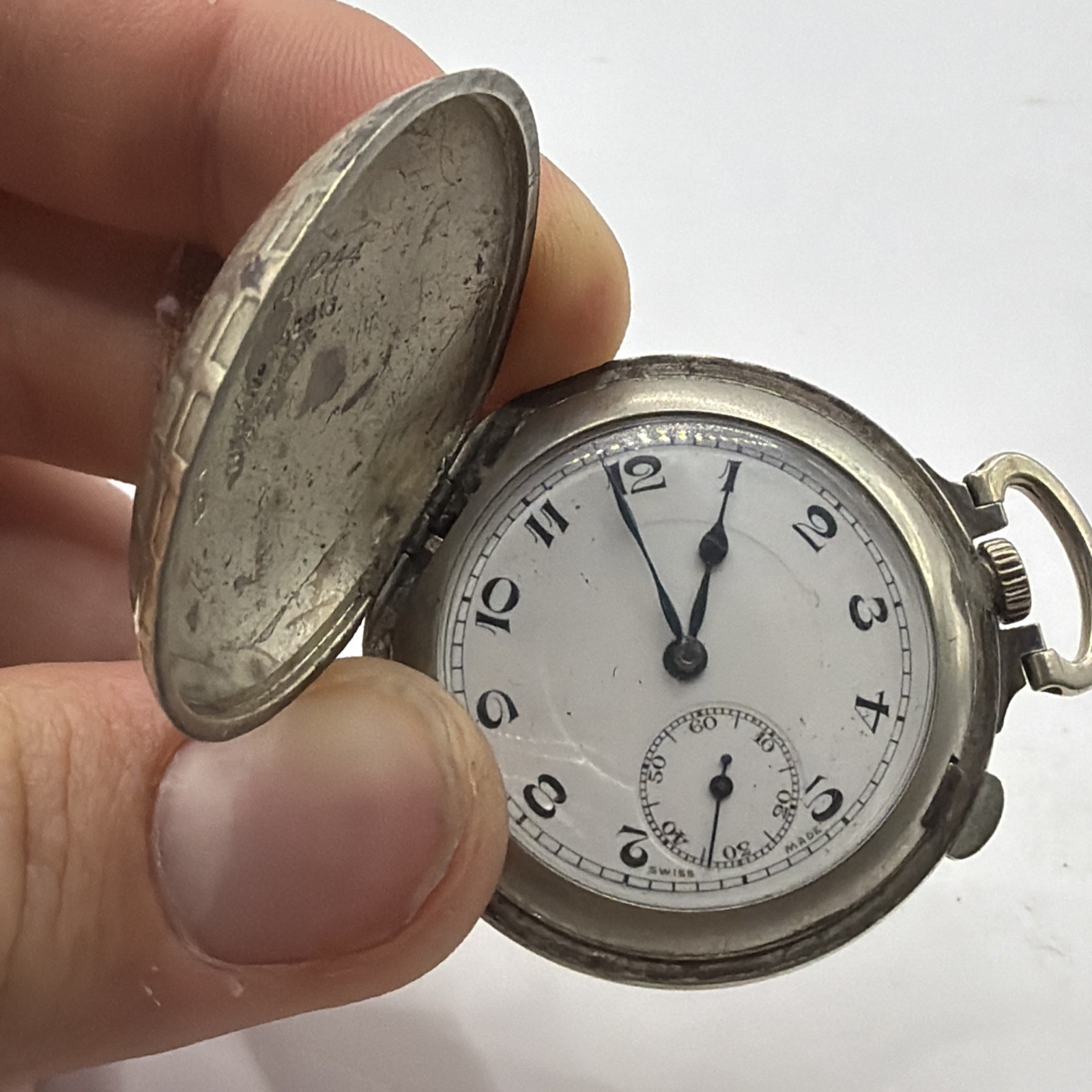 Antique Brevet USA Military Golf Ball Trench Pocket Watch Running 15 Jewels
