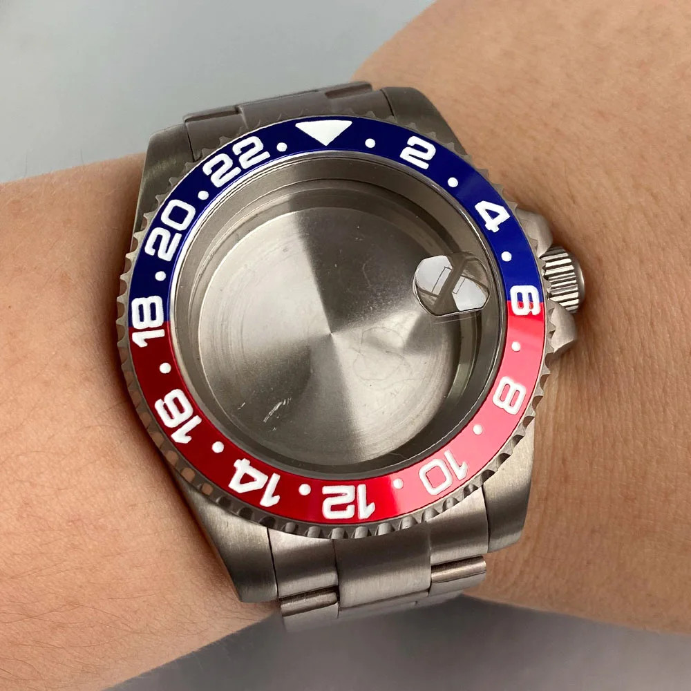 20ATM 40MM Titanium Diver Watch Case Strap For NH34 NH35 PT5000 Sapphire Glass