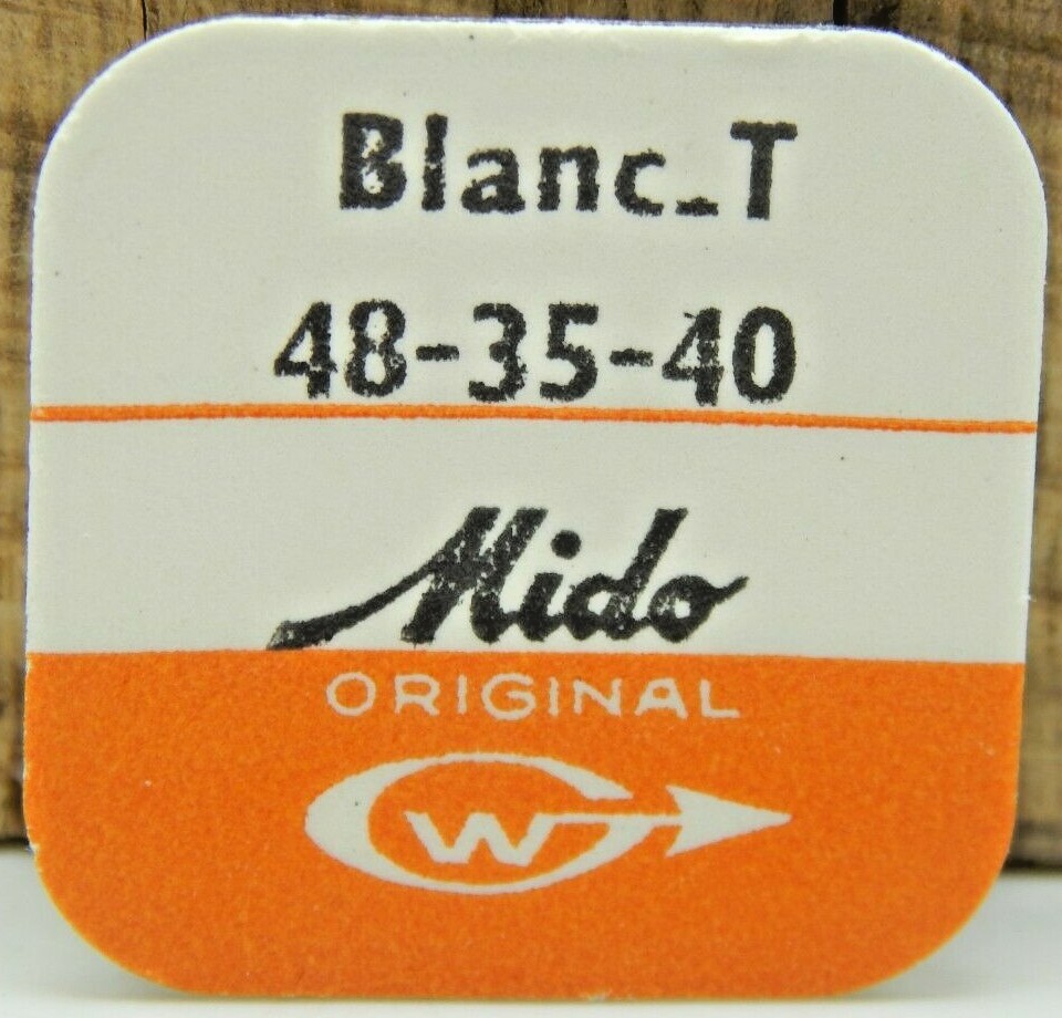 Vintage Sealed NEW OLD STOCK original Mido Crown 48-35-40 4.8mm Stainless BlancT