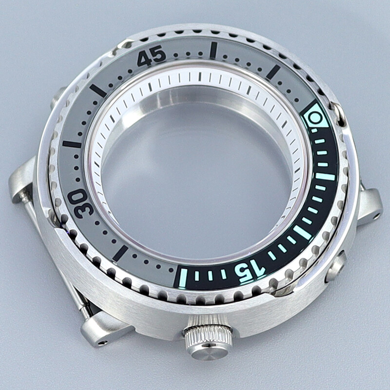 43.3mm Seiko Tuna Watch Case Parts Sapphire Glass For Seiko Nh35 Nh36/38Movement