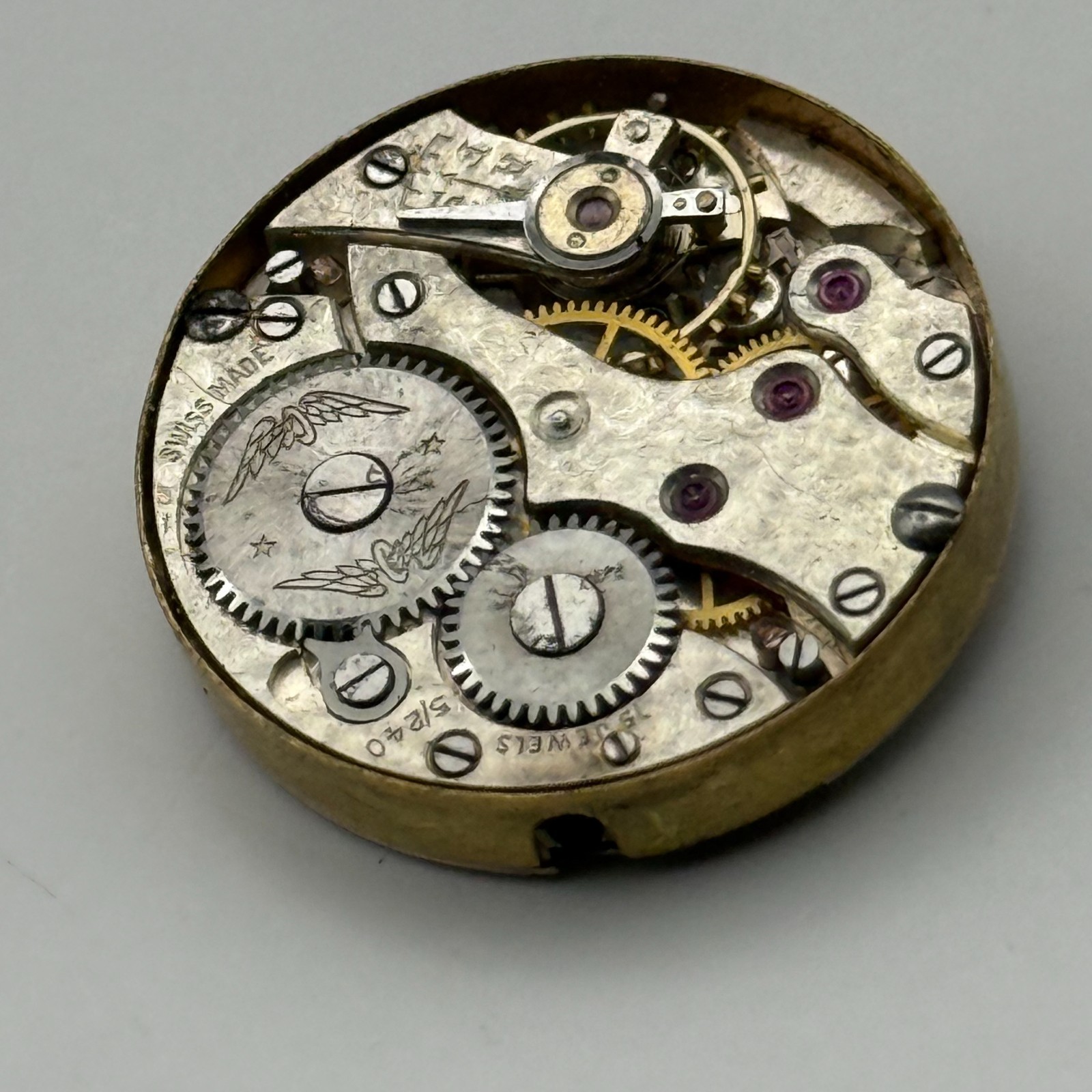 Rotary 5/240 Watch Movement 15 Jewels Swiss Manual Wind Parts Repair 22mm