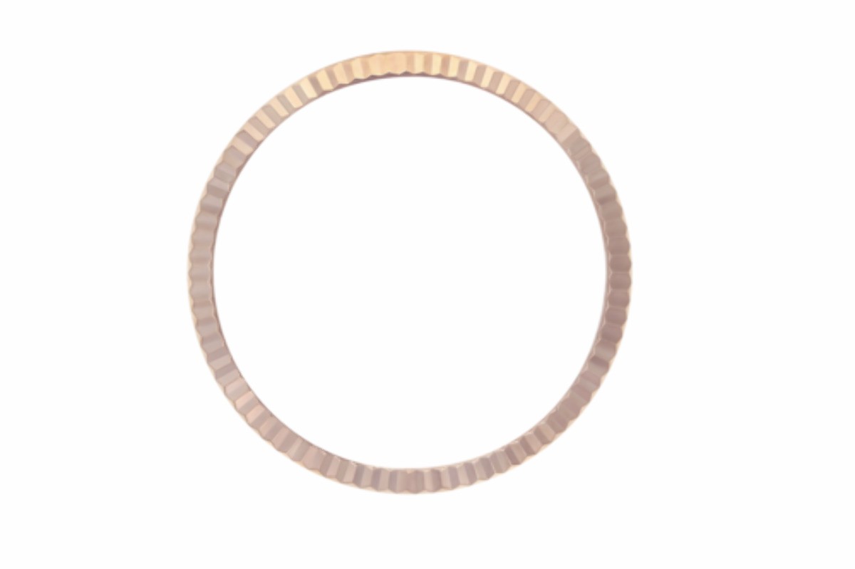 36mm 18 Karat Rose Gold Fluted Replacement Bezel For Rolex Datejust