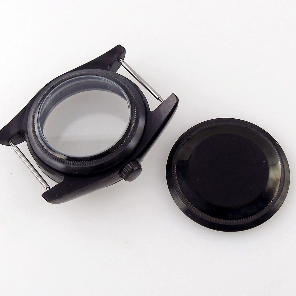 Black PVD 36MM sapphire glass Watch Case fit NH35 NH36 miyota 8215 2836 2824