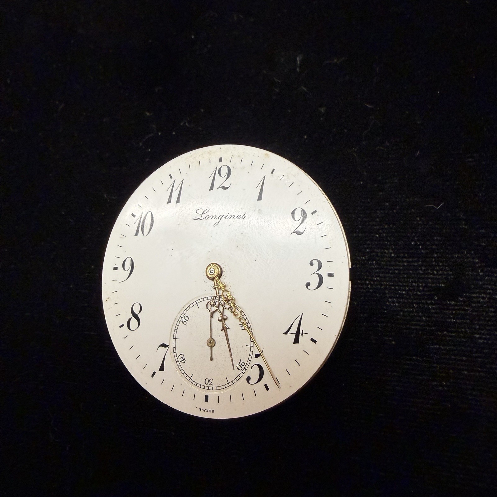 Vintage Longines 17J Pocket Watch Movement & Dial Filigree Parts Or Repair