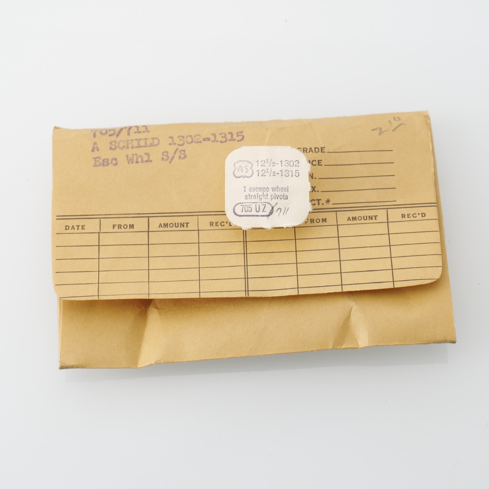 A. Schild – AS 1302-1315 Escape Wheel Watch Part New Old Stock Bestfit 705/711