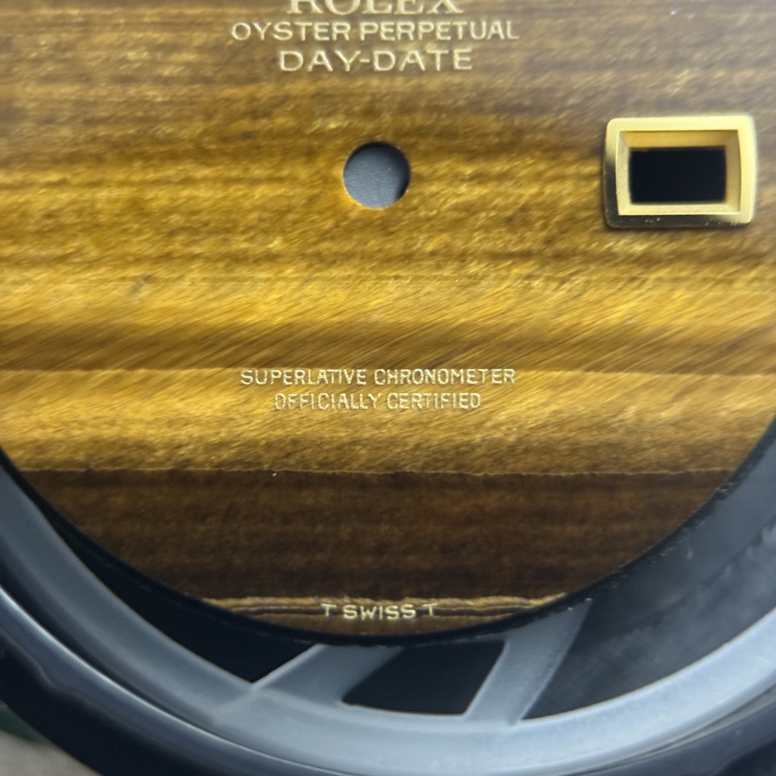 Quickset President Custom Yellow YG Tiger Eye Dial For Rolex 18038 18238 118238