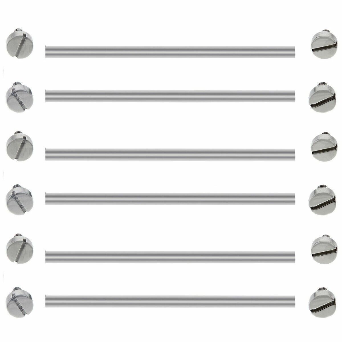 6 Silver 30mm Replacement Tube And Screw Sets For Panerai Luminor 44mm