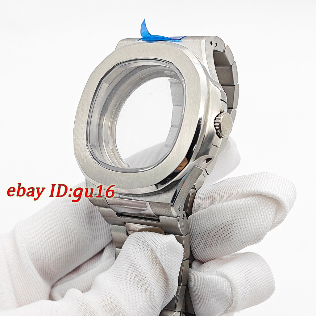 42mm silver watch case stainless ste fit NH35 NH36 ETA2824 PT5000 movement parts