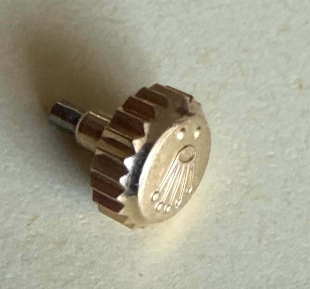 18K SOLID Yellow Gold Rolex 6mm Monobloc Watch Crown Part 24-604-8 116138 116208