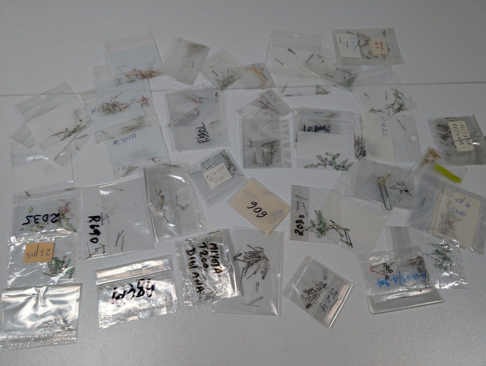 Lot Of Watch Hands Lumed Watchmaker Parts Assorted Estate Lot NOS