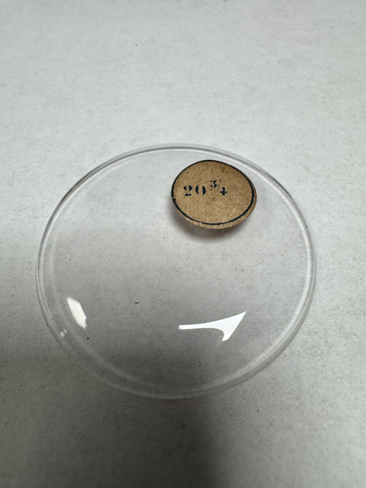 Vintage Unmarked Pocket Watch Acrylic Crystal Domed 43.62mm 20 3/4 Clear Lens