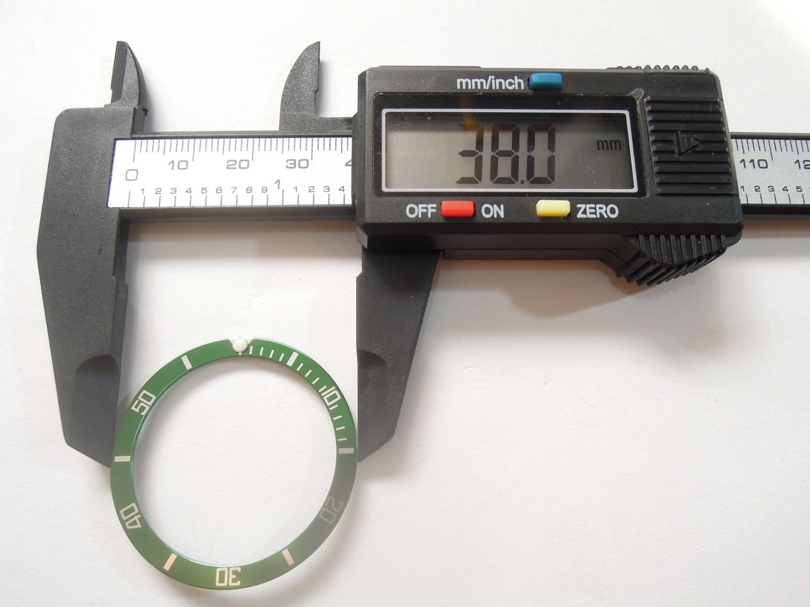 NEW GREEN SUB STYLE FLAT BEZEL INSERT 38MM LARGE DIVERS SKX007/7002-7001/6309
