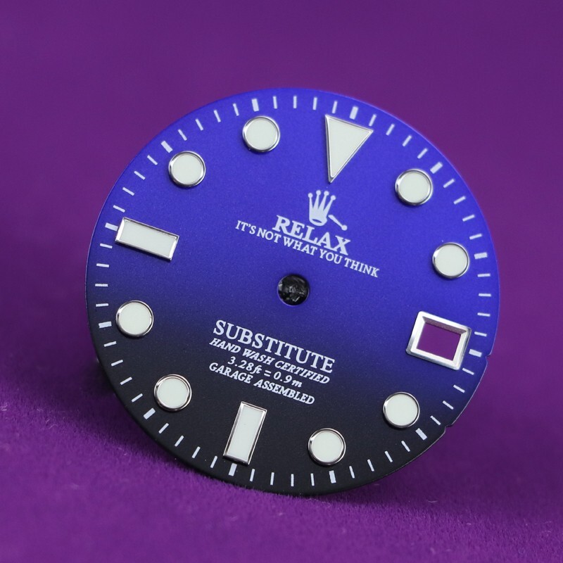 Relax Dial , Gradient blue for NH35 movement bgw9 c3 lume
