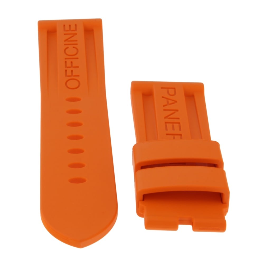 Panerai Original Factory 24x22mm Mens Orange Rubber Strap Never Worn
