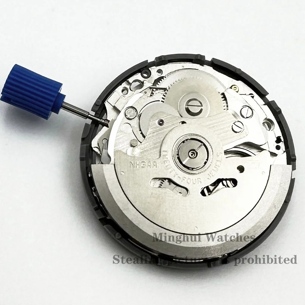 White Calendar 24 Jewels High Accuracy NH34 Mechanical Movement Winding NH34 Aut