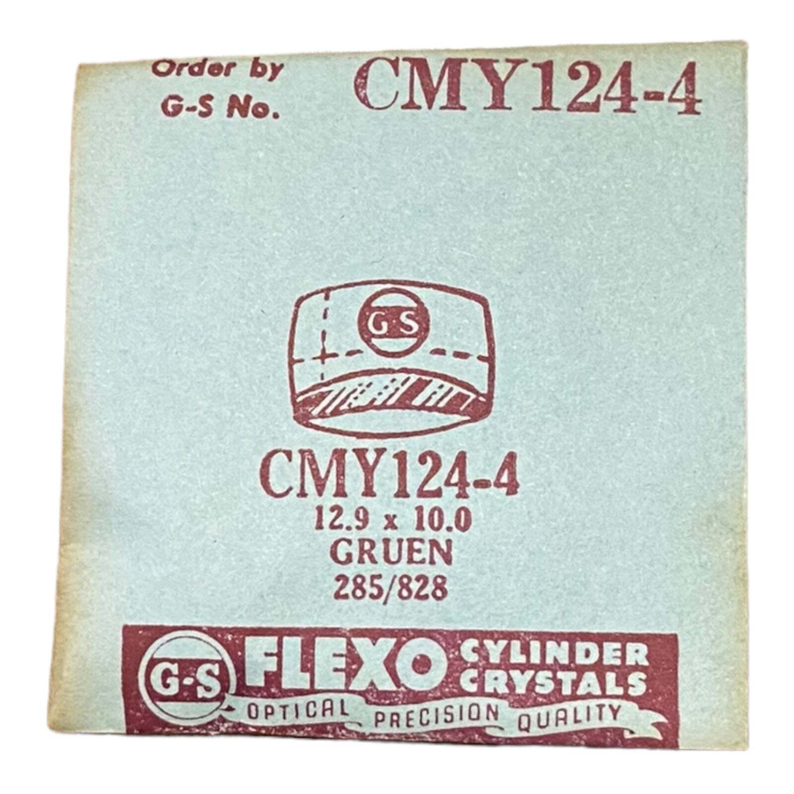 Germanow-Simon Mach (GS) CMY124-4 Watch Crystal 12.9×10.0 NOS Part Flexo Gruen