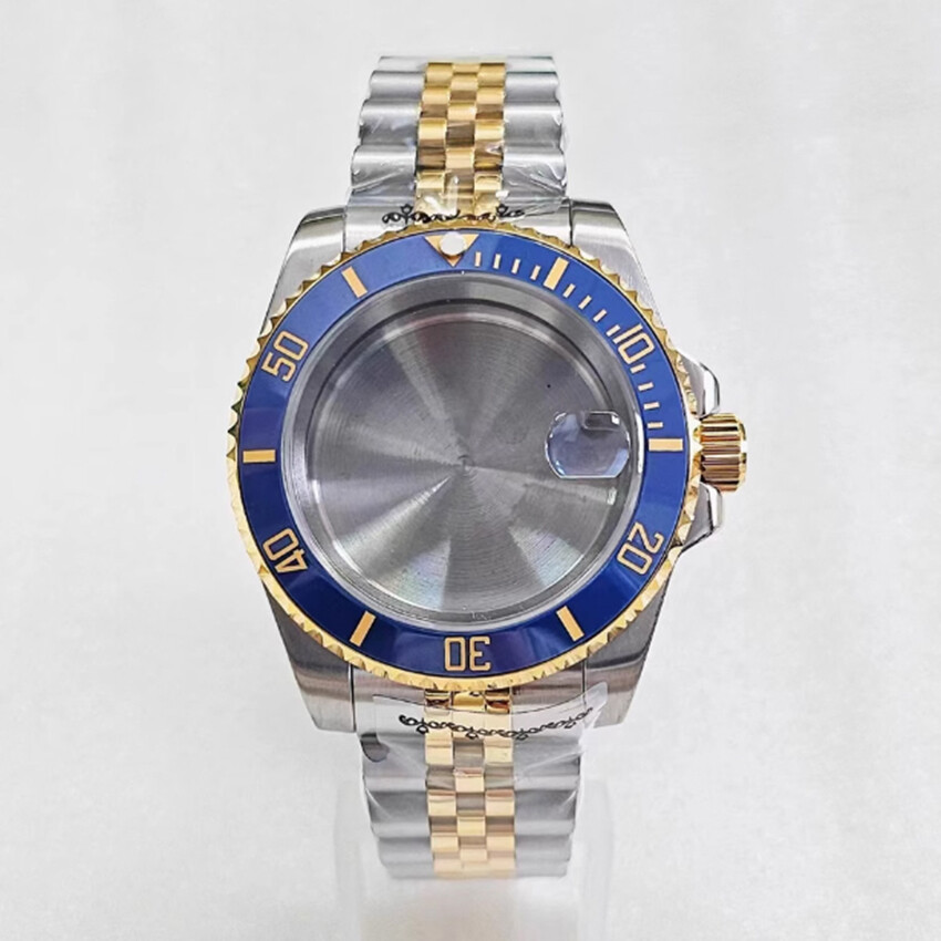 40MM Watch Case Inter-gold Strap + Bezel Sapphire Glass for NH35/36/4R Movement