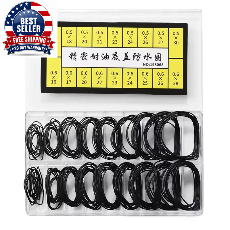 200Pcs Watch Back Case Rubber O-Ring Waterproof Gasket Repair Tools for Watchmak