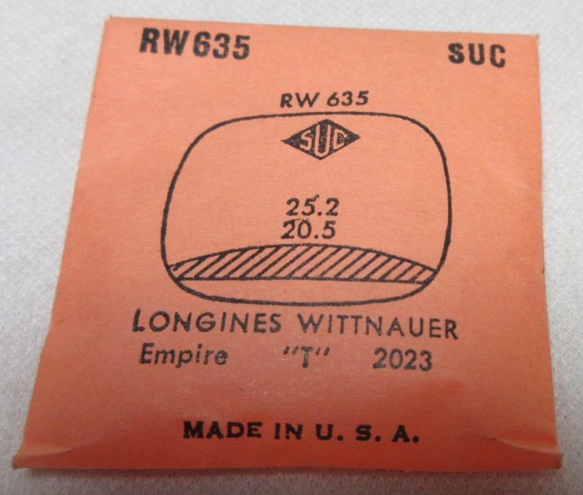 SUC LONGINES WATCH CRYSTAL RW635 EMPIRE T 2023 WATCHMAKER REPLACEMENT PART #463
