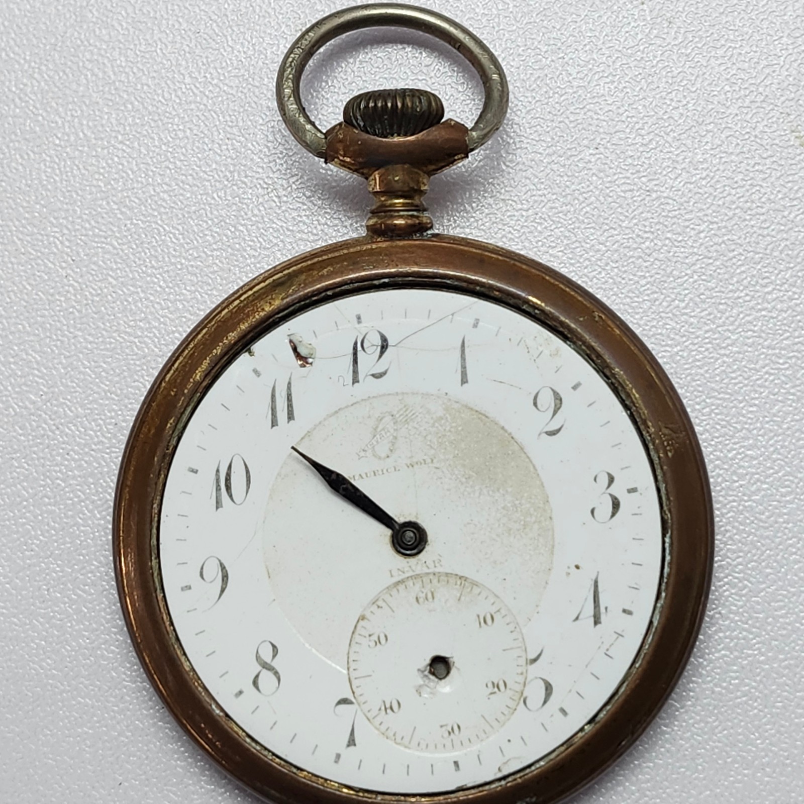 CYMA Tiger Invar Pocket Watch Maurice Wolf Dial Parts Repair As-Is Heavy Wear