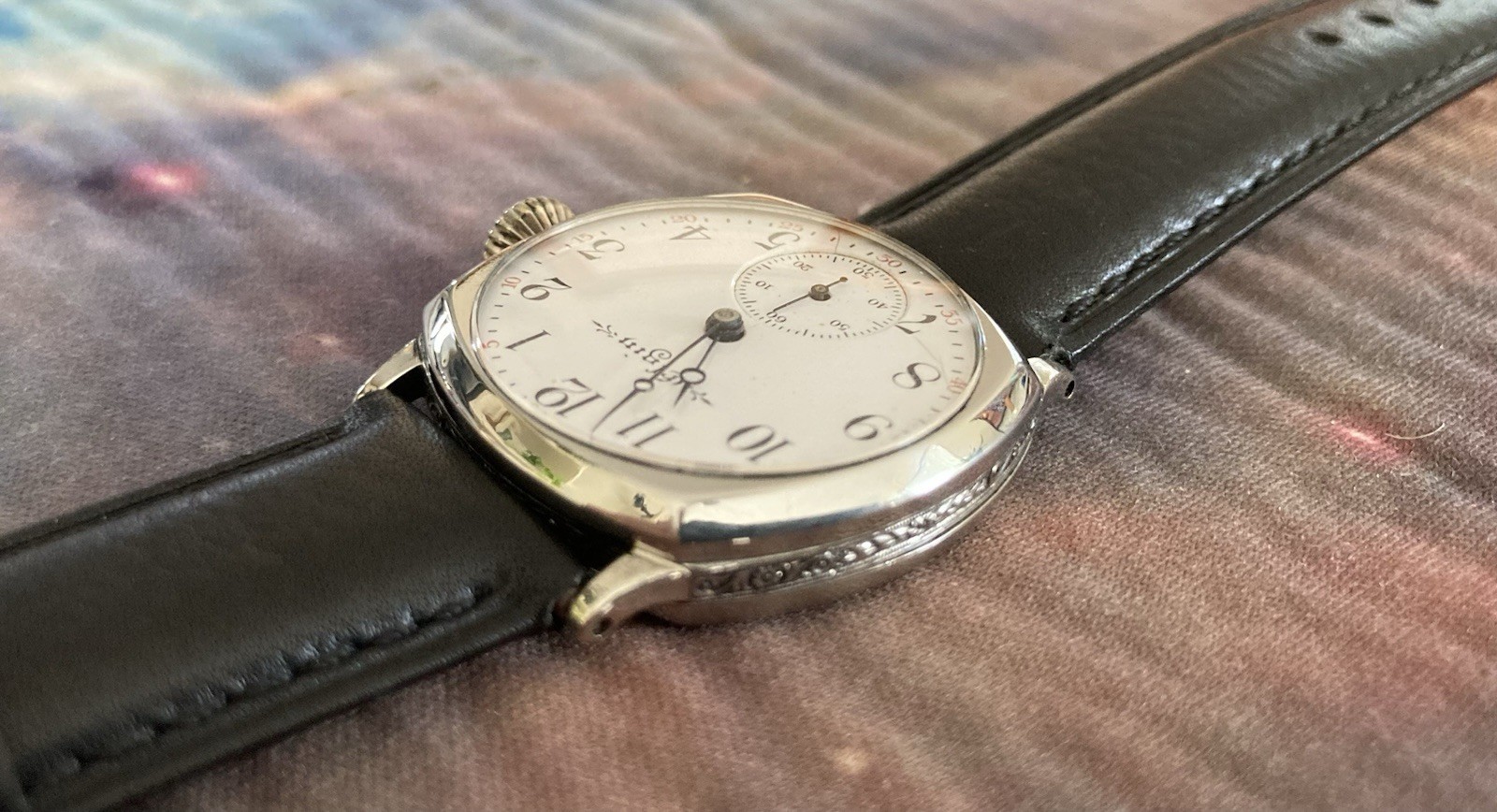 Elgin 1901 RR Dial Illinois W.C.Co Cushion Case 0 Size 11J Vintage Watch