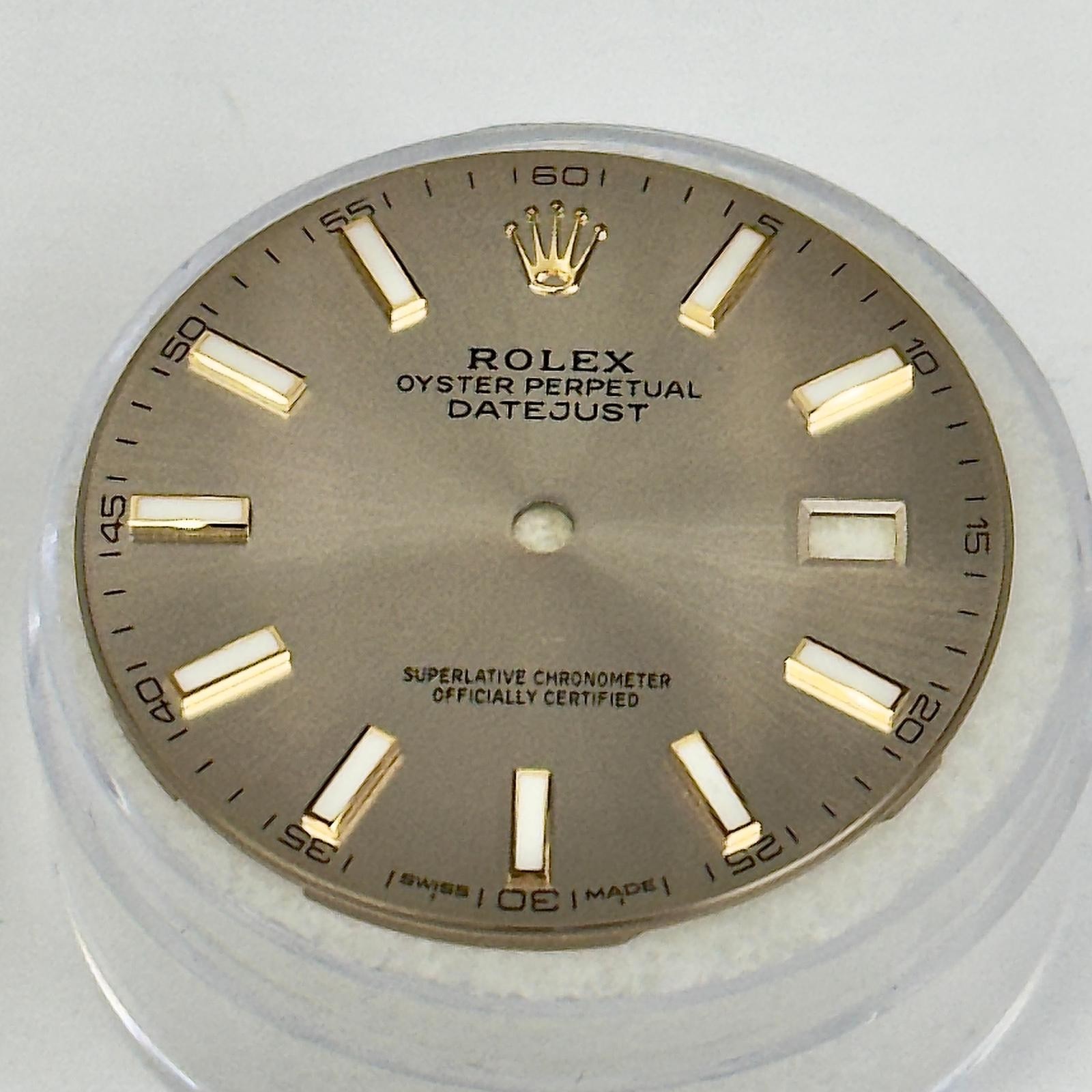 ROLEX ORIGINAL DIAL DATE-JUST SUNDUST ROSE-PINK GOLD CROWN FOR MODEL# 126300