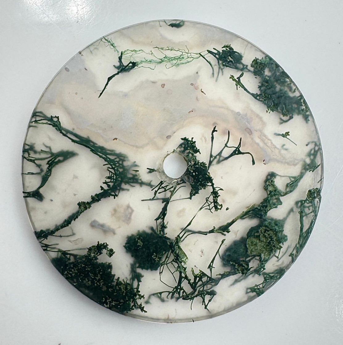 Natural Moss Agate Watch Dial: 24.5 mm Green Gemstone GMC-611