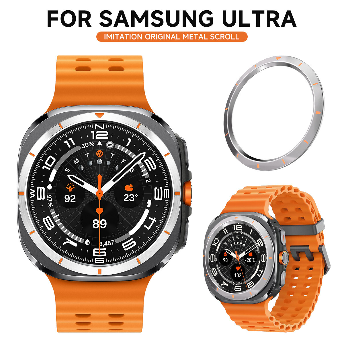 PC Bezel Ring Styling Frame Case Cover For Samsung Galaxy Watch Ultra 47MM