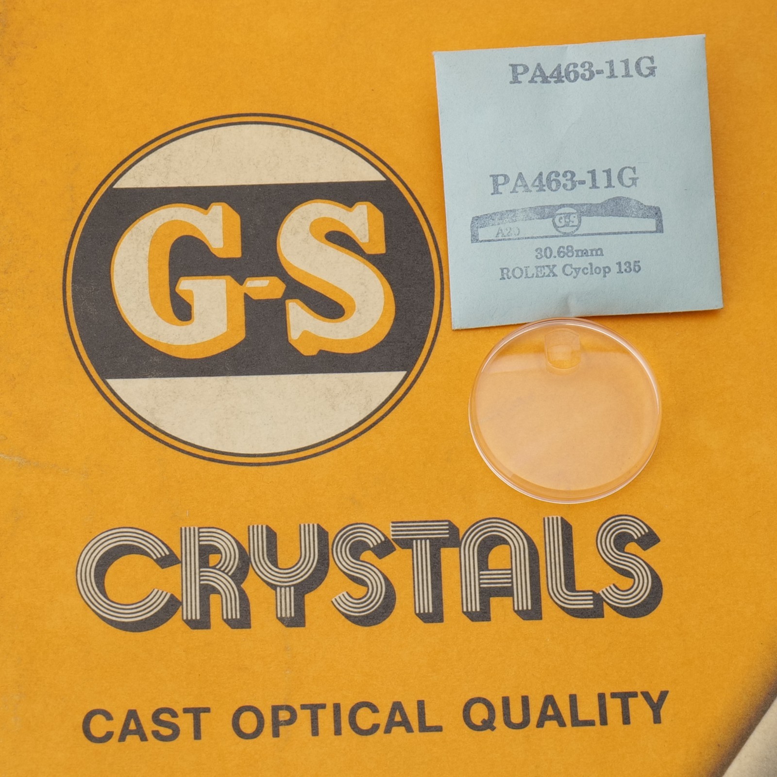 NOS GS Watch Crystal PA463-11G Rolex Cyclop 135 30.68mm New Old Stock (PA1D2)