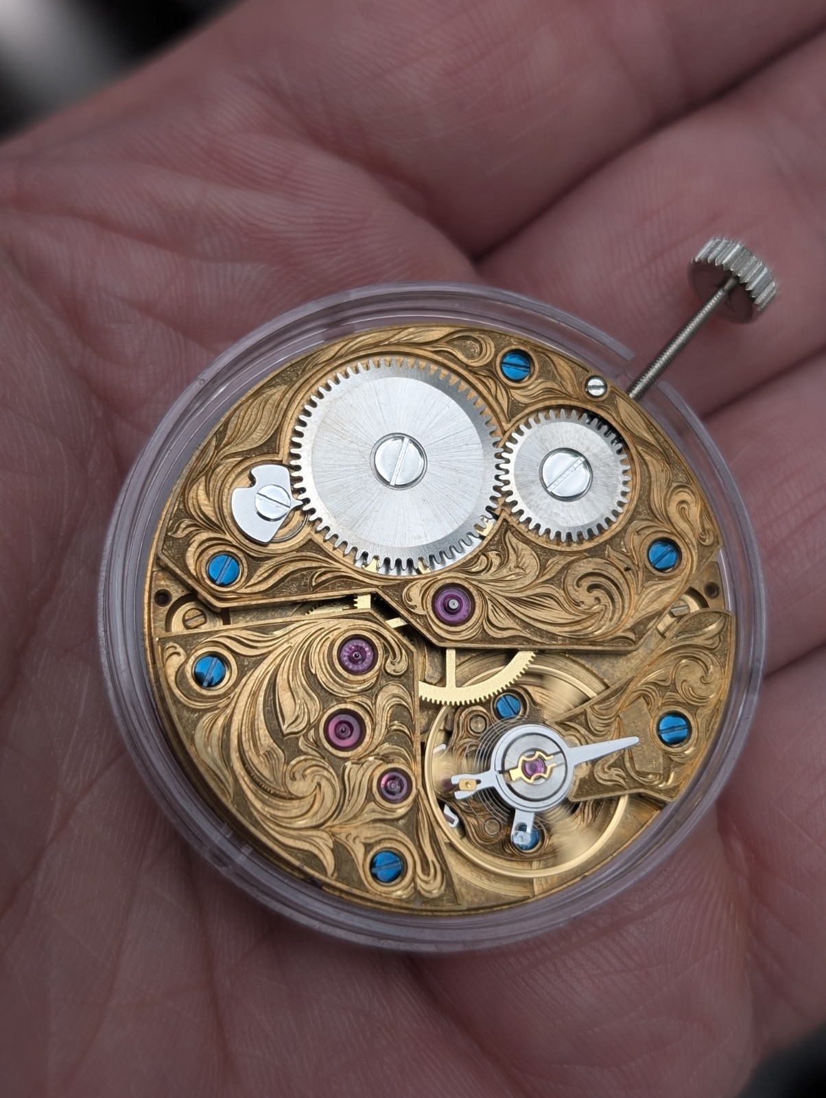 New ST3600 Mechanical Watch Movement – Hand-Engraved, Gold-Plated (6497)