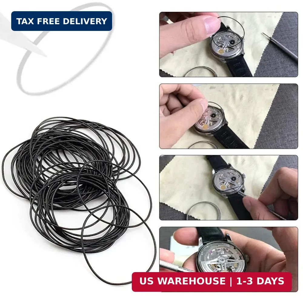 500Pcs Watch Gasket Rubber Seal, 50pcs/Bag 10 Bags O Ring Rubber Seal Watch Back