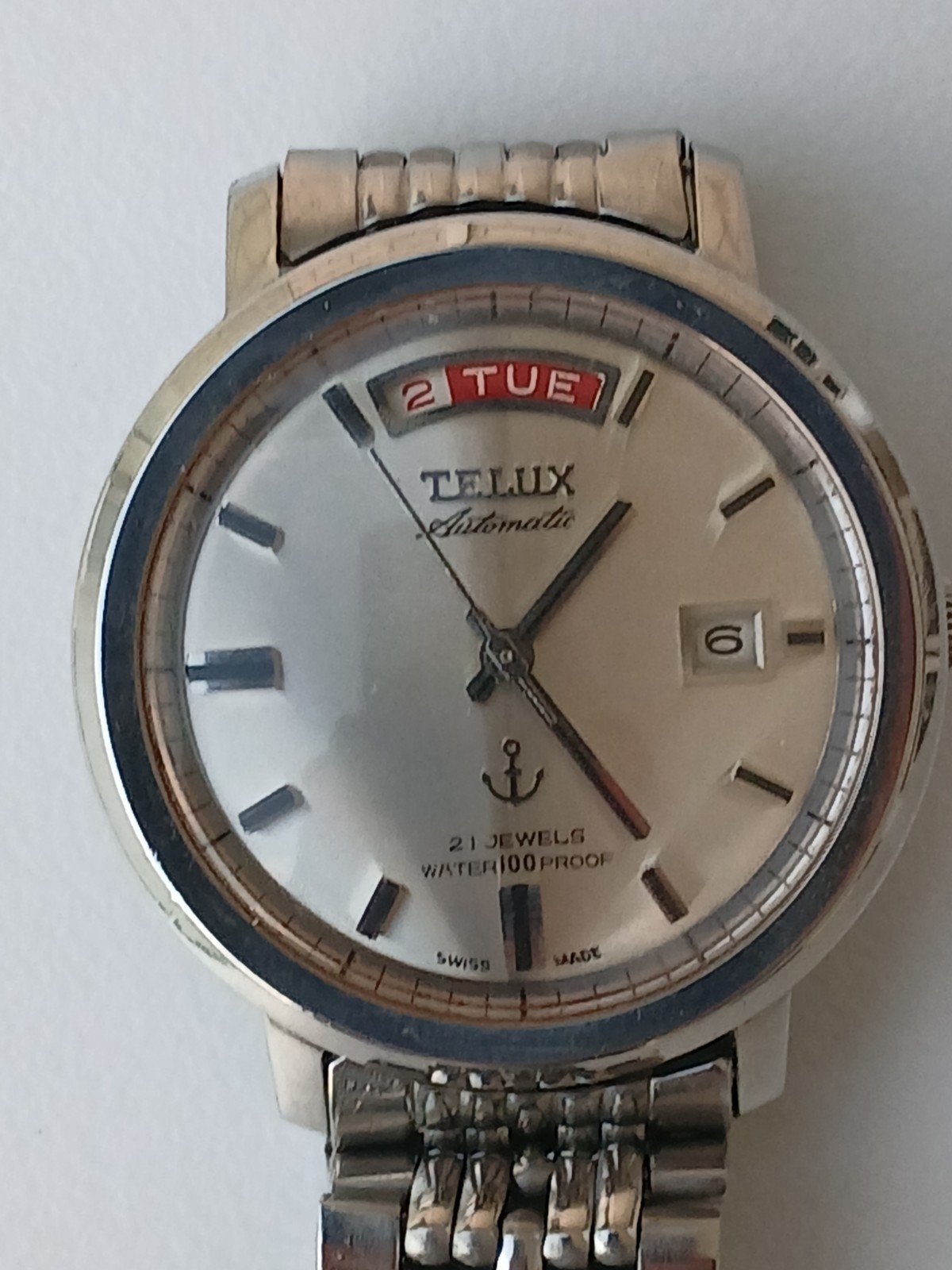 Telux D/D Automatic 1970’s Water resistant 100 metres with 21 jewels.Swiss…