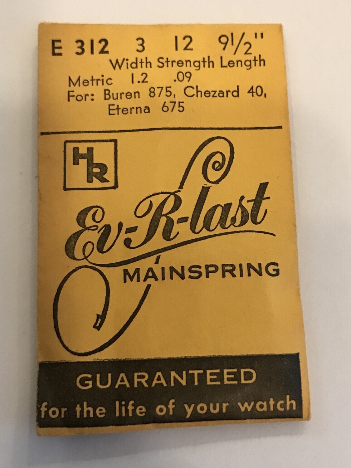 HR Ev-R-Last Mainspring E312 for Buren 875, Chezard 40, Eterna 675 – Steel