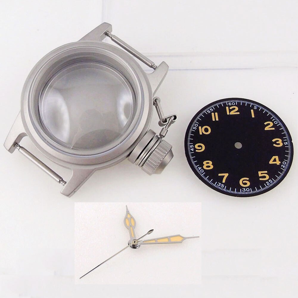 36mm Dive Watch Case Domed Sapphire Fit NH35 ETA2824 Sandblasted 200M Waterproof