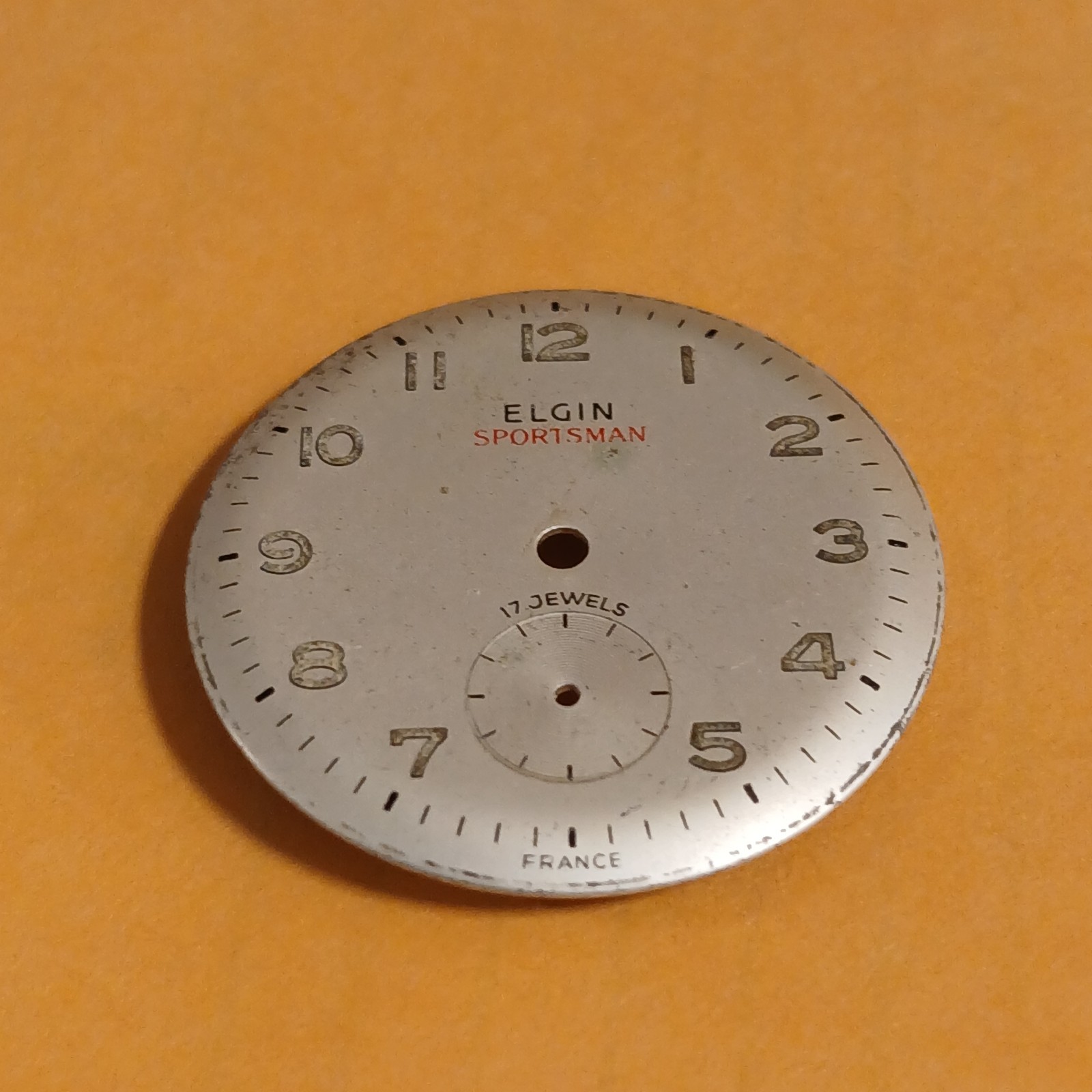 Elgin Sportsman 17 Jewel Watch Dial France 27.1mm