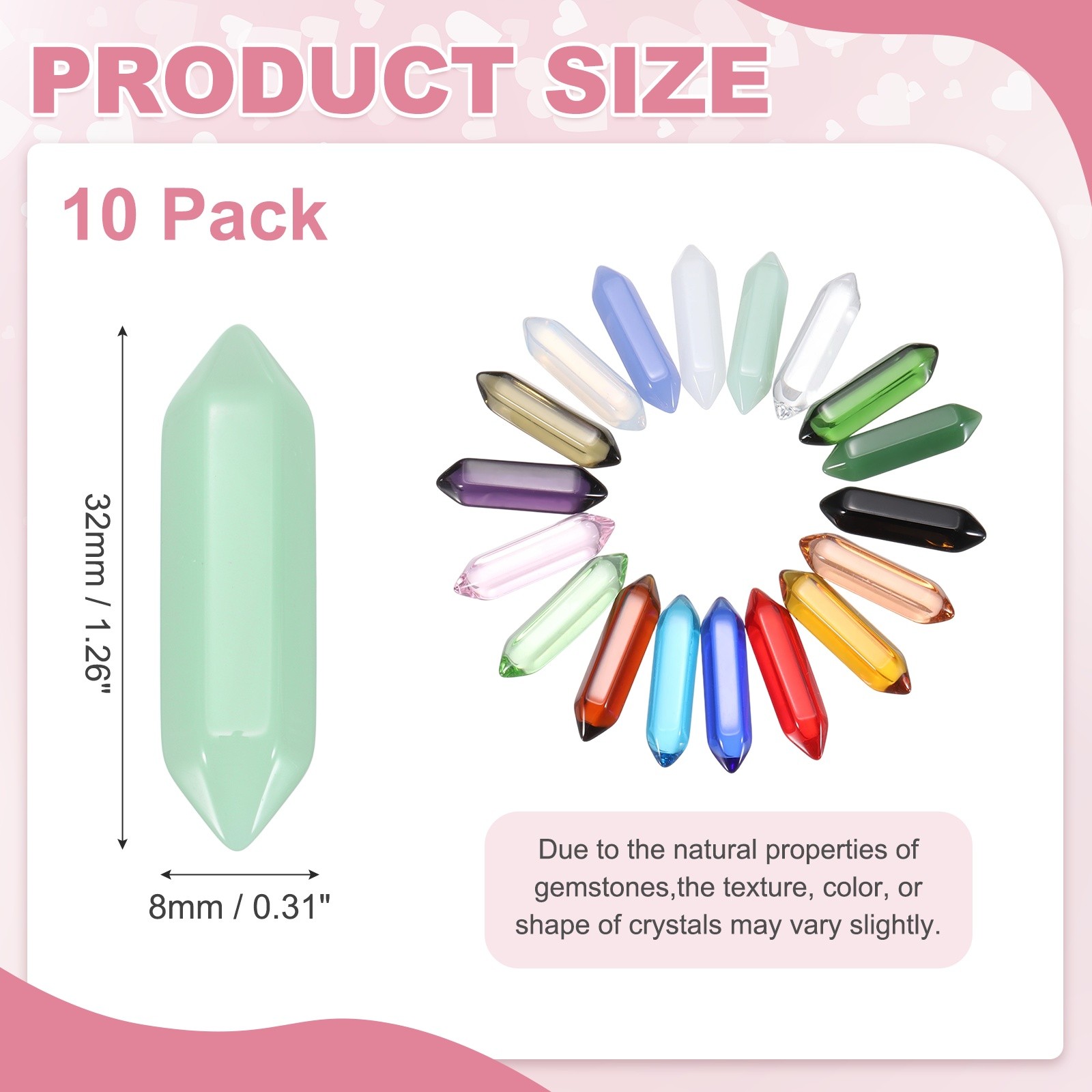10 Pack Light Green Jade Quartz Crystals, Polished Crystals Bulk