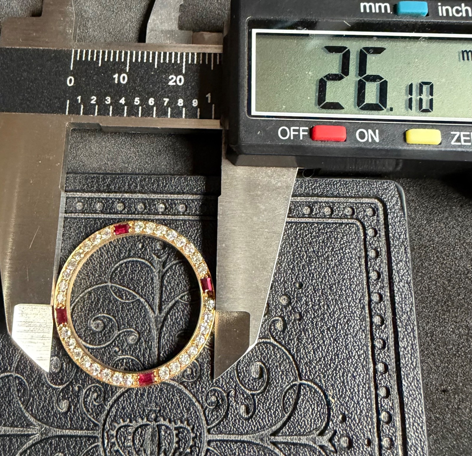 18K Gold Diamond BEZEL With 4 Rubies FOR ROLEX 26MM 69178 79178 69173 79173