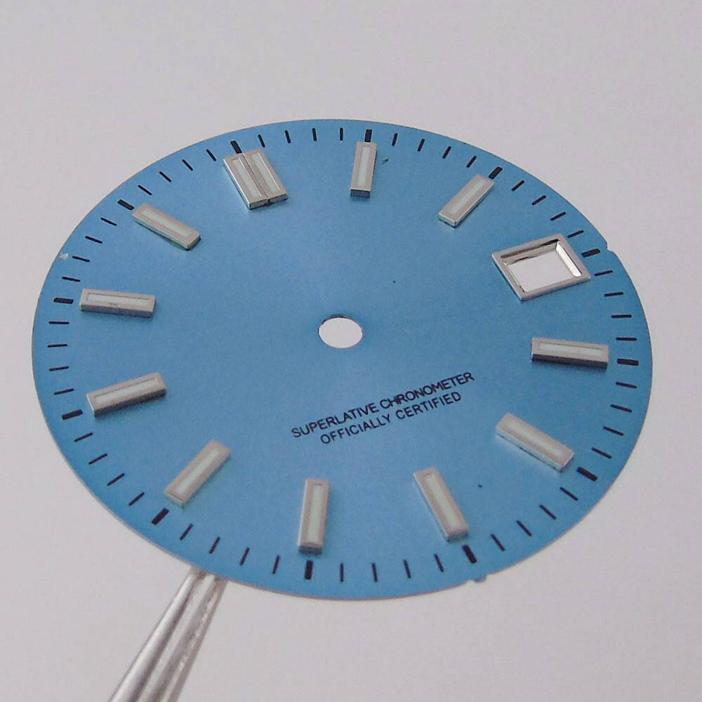 luminous 29mm Black no logo watch dial for NH35A MIYOTA2824 PT5000 Movement
