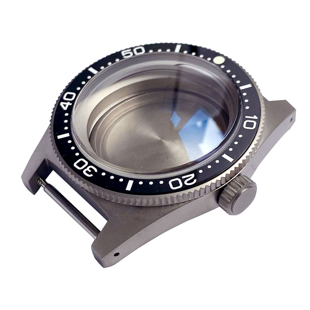 41MM 62mas Watch Case Prevent Allergy Sapphire Titanium Case Fit NH34 NH35 NH36