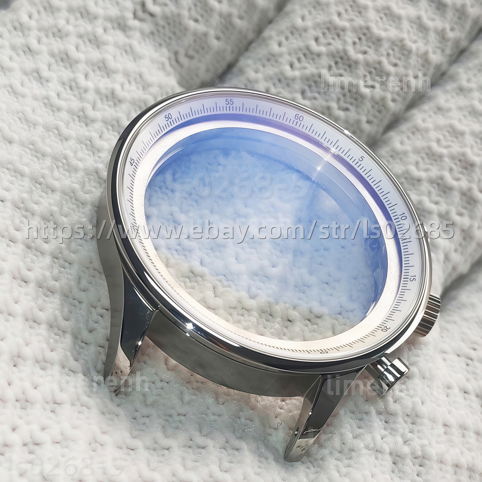 41mm Stainless Steel Watch Case + Leather Strap + Dial + Hands for 7750 Movement